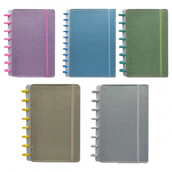 CADERNO A4 DE DISCO PARA ANOTAÇOES COM GLITTER COM 80 FOLHAS EM PLÁSTICO REF: AP8313-A4 CADERNO A4 DE DISCO PARA ANOTAÇOES COM GLITTER COM 80 FOLHAS EM PLÁSTICO REF: AP8313-A4