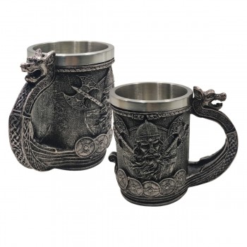 CANECA COM ALÇA MODELO VIKINGS 600ML EM METAL INOX E REVESTIDA DE RESINA DE PVC REF: AP230084 CANECA COM ALÇA MODELO VIKINGS 600ML EM METAL INOX E REVESTIDA DE RESINA DE PVC REF: AP230084