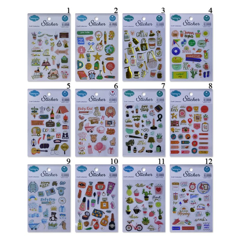 CARTELA DE ADESIVOS EM PLÁSTICO MODELO CORES E MOTIVOS DIVERSOS EM PLÁSTICO REF: APCTHQ CARTELA DE ADESIVOS EM PLÁSTICO MODELO CORES E MOTIVOS DIVERSOS EM PLÁSTICO REF: APCTHQ