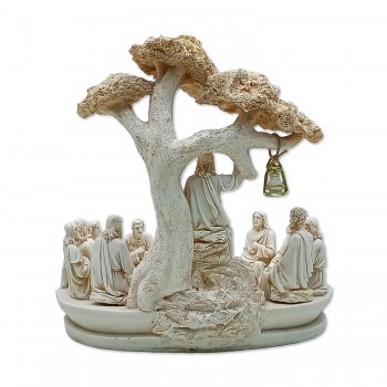 ENFEITE DECORATIVO DE MESA MODELO JESUS E OS APÓSTOLOS EM RESINA PLÁSTICA REF: APW2136