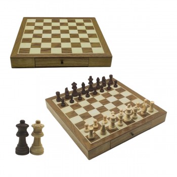 TABULEIRO DE XADREZ COM GAVETA 32PÇS EM MADEIRA MDF REF: APW3303A TABULEIRO DE XADREZ COM GAVETA 32PÇS EM MADEIRA MDF REF: APW3303A