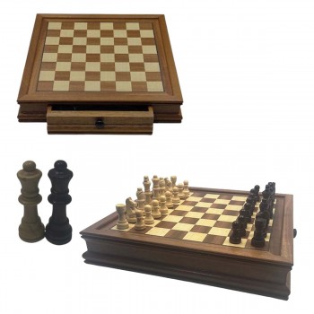 TABULEIRO DE XADREZ COM GAVETA 32PÇS MAGNÉTICAS EM MADEIRA MDF REF: APZF3131 TABULEIRO DE XADREZ COM GAVETA 32PÇS MAGNÉTICAS EM MADEIRA MDF REF: APZF3131