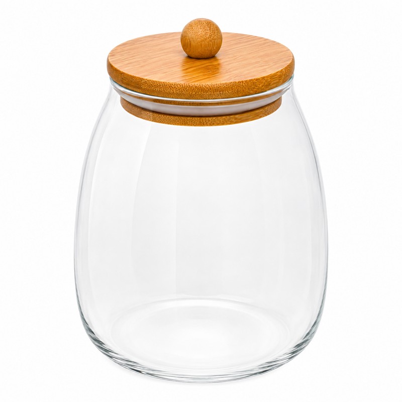 POTE DE VIDRO COM TAMPA EM BAMBU 1000ML REF: APPD1000ML POTE DE VIDRO COM TAMPA EM BAMBU 1000ML REF: APPD1000ML
