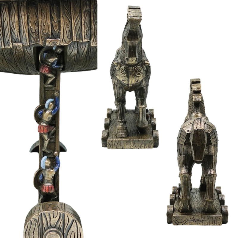 ENFEITE DE MESA MODELO CAVALO DE TRÓIA EM RESINA PLÁSTICA REF: APWU75720V4