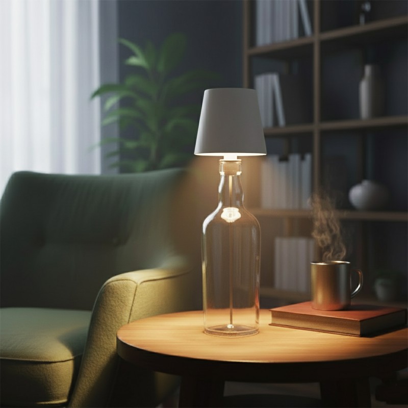 LUMINÁRIA DECORATIVA LED COM ENCAIXE PARA GARRAFA EM METAL E PLÁSTICO REF: APB06L-WH LUMINÁRIA DECORATIVA LED COM ENCAIXE PARA GARRAFA EM METAL E PLÁSTICO REF: APB06L-WH