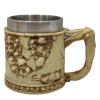 CANECA DE INOX E RESINA 600ML MODELO CAVEIRA REF: AP25001B