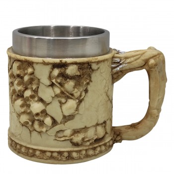 CANECA DE INOX E RESINA 600ML MODELO CAVEIRA REF: AP25001B CANECA DE INOX E RESINA 600ML MODELO CAVEIRA REF: AP25001B