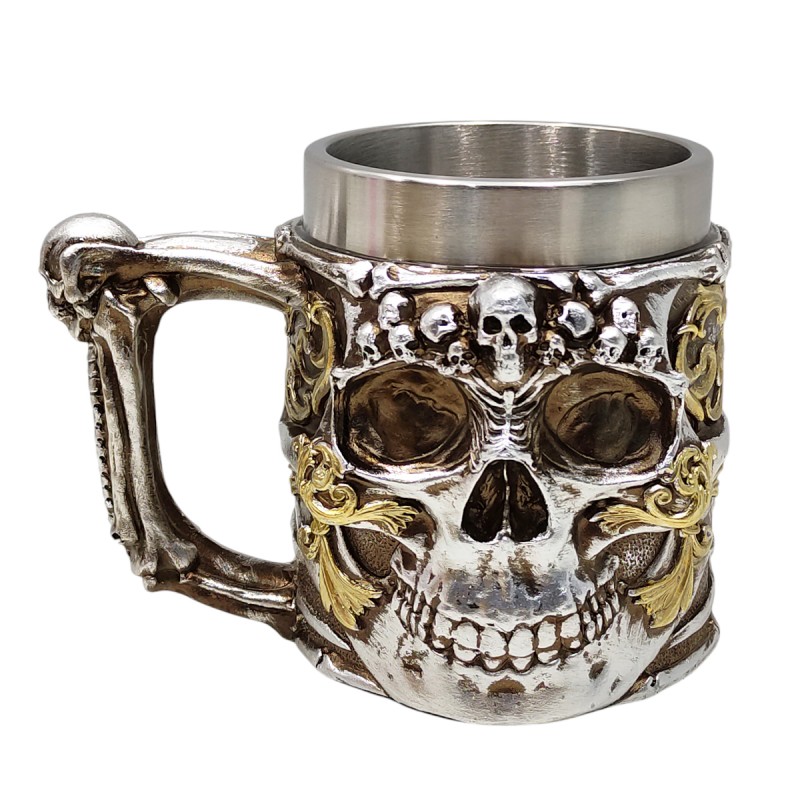 CANECA DE INOX E RESINA 600ML MODELO CAVEIRA REF: AP25003B CANECA DE INOX E RESINA 600ML MODELO CAVEIRA REF: AP25003B