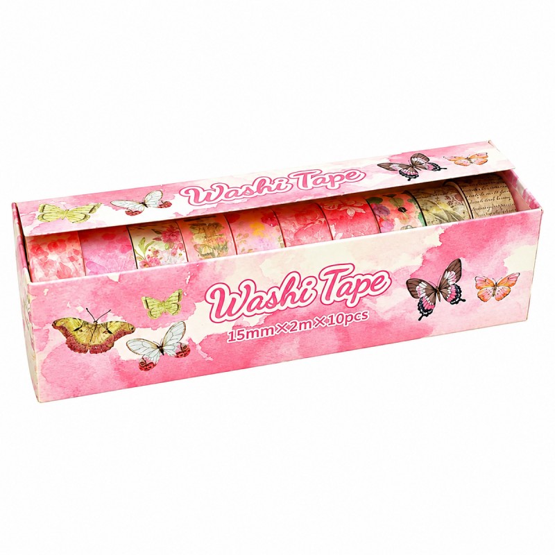 KIT COM 10 ROLOS DE FITA ADESIVA 2M X 1,5CM PARA TRABALHO ARTÍSTICO REF: XM-HZ0316B KIT COM 10 ROLOS DE FITA ADESIVA 2M X 1,5CM PARA TRABALHO ARTÍSTICO REF: XM-HZ0316B