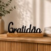ENFEITE DECORATIVO DE MESA DE MADEIRA MODELO GRATIDÃO REF: AP61702G ENFEITE DECORATIVO DE MESA DE MADEIRA MODELO GRATIDÃO REF: AP61702G