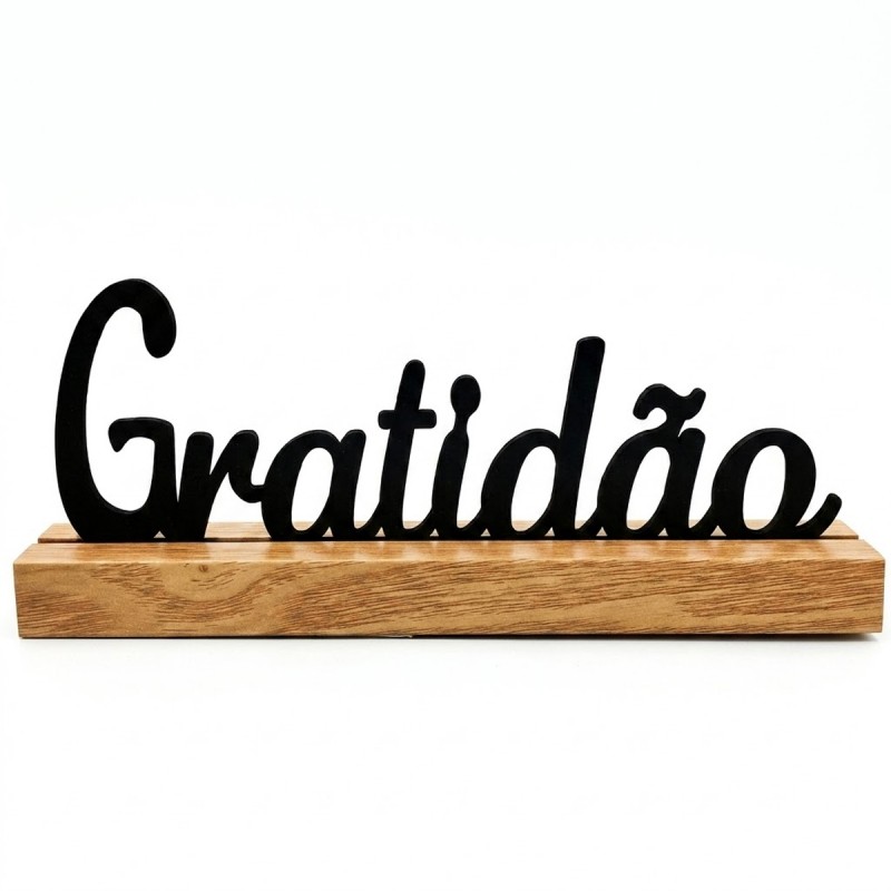 ENFEITE DECORATIVO DE MESA DE MADEIRA MODELO GRATIDÃO REF: AP61702G ENFEITE DECORATIVO DE MESA DE MADEIRA MODELO GRATIDÃO REF: AP61702G