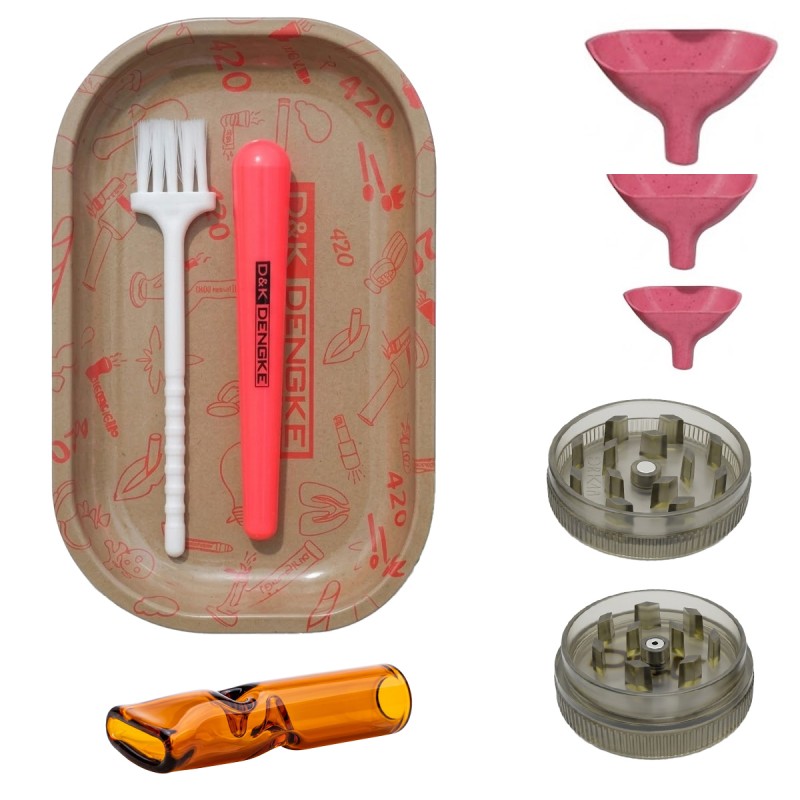 KIT TABACARIA COM 8 PEÇAS DE METAL, PLÁSTICO E VIDRO REF: APDK7171 KIT TABACARIA COM 8 PEÇAS DE METAL, PLÁSTICO E VIDRO REF: APDK7171
