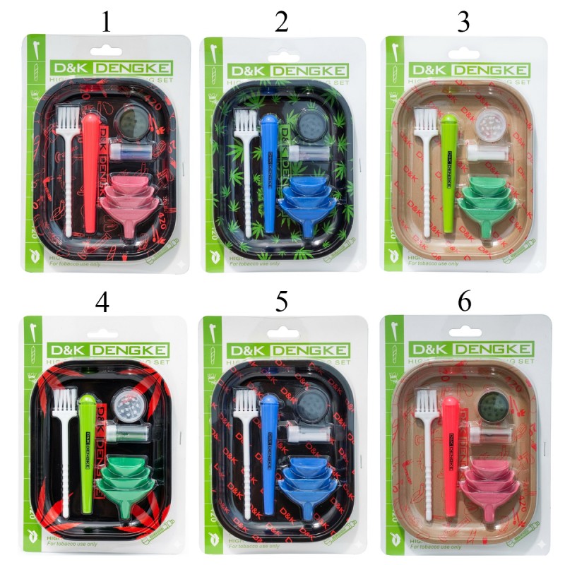 KIT TABACARIA COM 8 PEÇAS DE METAL, PLÁSTICO E VIDRO REF: APDK7171 KIT TABACARIA COM 8 PEÇAS DE METAL, PLÁSTICO E VIDRO REF: APDK7171