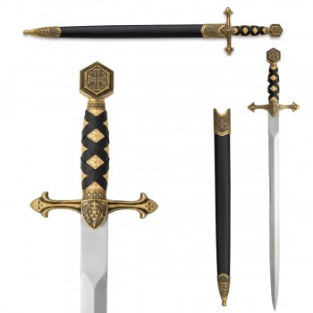 ESPADA DECORATIVA COM LÂMINA SEM CORTE DE METAL E SUPORTE DE MADEIRA REF: PFL259118G ESPADA DECORATIVA COM LÂMINA SEM CORTE DE METAL E SUPORTE DE MADEIRA REF: PFL259118G
