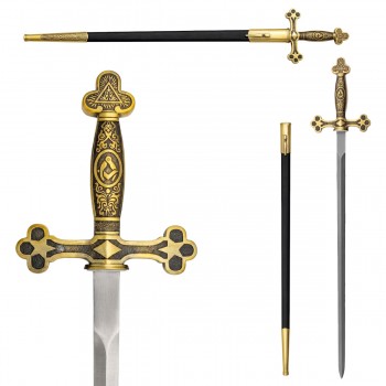 ESPADA DECORATIVA COM LÂMINA SEM CORTE DE METAL E SUPORTE DE MADEIRA REF: PFL132107 ESPADA DECORATIVA COM LÂMINA SEM CORTE DE METAL E SUPORTE DE MADEIRA REF: PFL132107