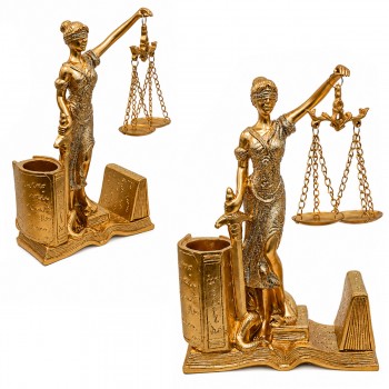 ENFEITE DECORATIVO MODELO DAMA DA JUSTIÇA DE RESINA REF: AP717-9