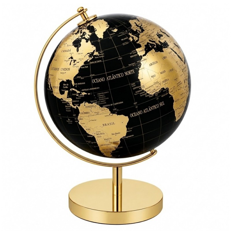 ENFEITE DE MESA MODELO GLOBO TERRESTRE DE METAL E PLÁSTICO REF: AP142AY4-G ENFEITE DE MESA MODELO GLOBO TERRESTRE DE METAL E PLÁSTICO REF: AP142AY4-G