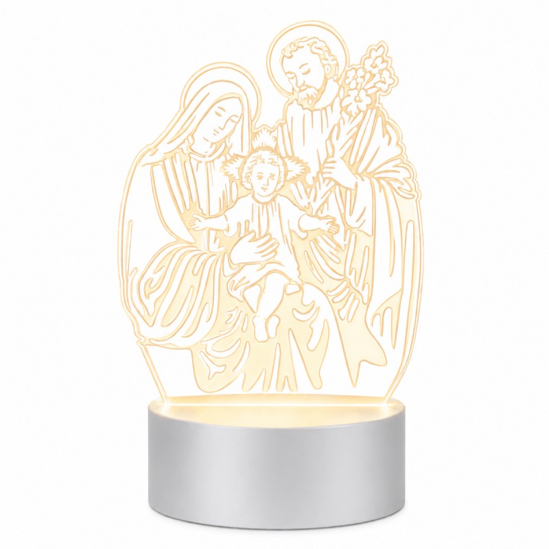 LUMINÁRIA USB MODELO SAGRADA FAMÍLIA DE PLÁSTICO COM LÂMPADA DE LED REF: AP7656L04 LUMINÁRIA USB MODELO SAGRADA FAMÍLIA DE PLÁSTICO COM LÂMPADA DE LED REF: AP7656L04