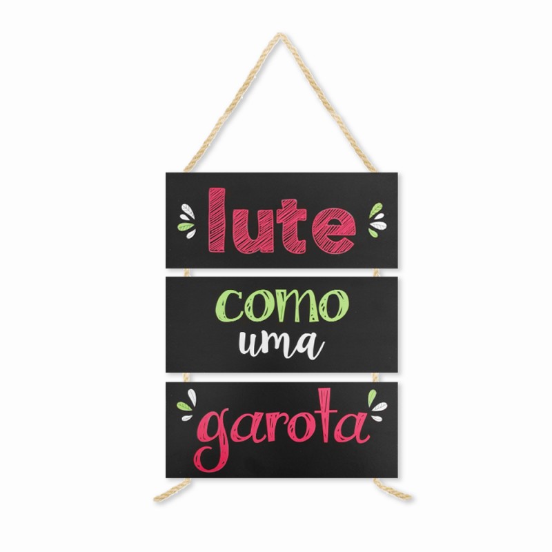 PLACA DE CORDA MODELO LUTE COMO... COM 3 FRASES REF: JPL2055