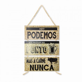 PLACA DE CORDA MODELO PASSAR DO PONTO... COM 3 FRASES REF: JPL2051 PLACA DE CORDA MODELO PASSAR DO PONTO... COM 3 FRASES REF: JPL2051