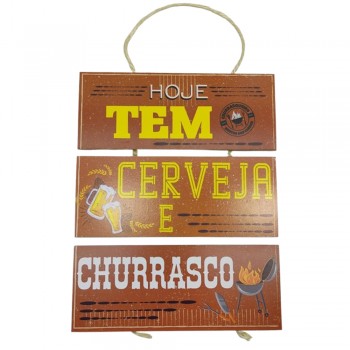 PLACA DE CORDA MODELO HOJE TEM... COM 3 FRASES REF: JPL2169 PLACA DE CORDA MODELO HOJE TEM... COM 3 FRASES REF: JPL2169
