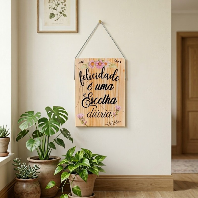 PLACA DECORATIVA DE MADEIRA COM CORDA REF: JPL2206 PLACA DECORATIVA DE MADEIRA COM CORDA REF: JPL2206