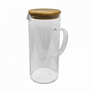 JARRA DE VIDRO COM TAMPA EM BAMBU 1350ML REF: 8997 JARRA DE VIDRO COM TAMPA EM BAMBU 1350ML REF: 8997