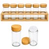 CONJUNTO 6 POTES DE VIDRO COM 1 BASE DE BAMBU REF: 7542