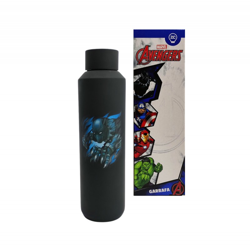 GARRAFA ACQUA MODELO PANTERA NEGRA EM INOX 600ML REF: 10072567 GARRAFA ACQUA MODELO PANTERA NEGRA EM INOX 600ML REF: 10072567