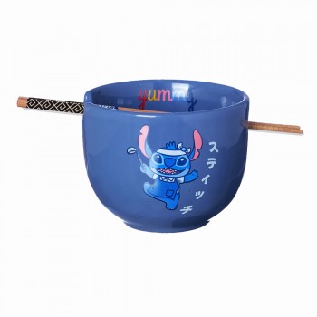 BOWL COM HASHI MODELO STITCH EM PORCELANA 500ML REF: 10025519 BOWL COM HASHI MODELO STITCH EM PORCELANA 500ML REF: 10025519