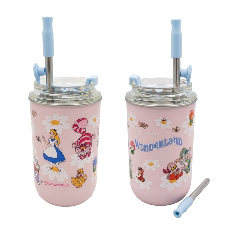 COPO NEO ALICE NO PAÍS DAS MARAVILHAS COM CANUDO 300ML REF: 10026008 COPO NEO ALICE NO PAÍS DAS MARAVILHAS COM CANUDO 300ML REF: 10026008