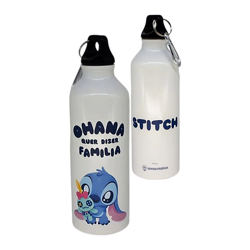 GARRAFA MOSQUETÃO MODELO STITCH CUTE EM ALUMÍNIO 500ML REF: 10073261 GARRAFA MOSQUETÃO MODELO STITCH CUTE EM ALUMÍNIO 500ML REF: 10073261