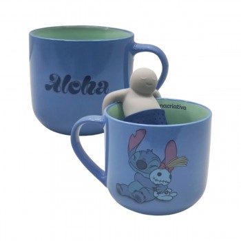 CANECA COM INFUSOR MODELO STITCH EM CERÂMICA 350ML REF: 10026420 CANECA COM INFUSOR MODELO STITCH EM CERÂMICA 350ML REF: 10026420