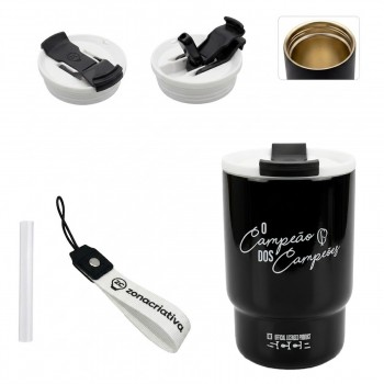 COPO TO GO 400ML MODELO CORINTHIANS DE INOX REF: 10026770 COPO TO GO 400ML MODELO CORINTHIANS DE INOX REF: 10026770