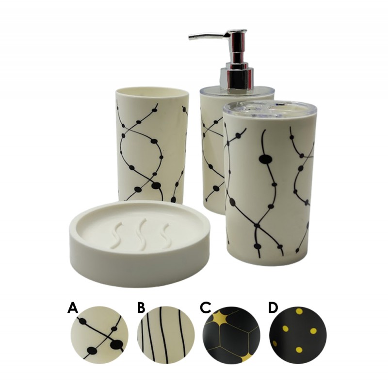CONJUNTO PARA BANHEIRO COM 4 PEÇAS EM PLÁSTICO REF: MP-80T CONJUNTO PARA BANHEIRO COM 4 PEÇAS EM PLÁSTICO REF: MP-80T