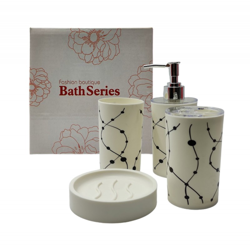 CONJUNTO PARA BANHEIRO COM 4 PEÇAS EM PLÁSTICO REF: MP-80T CONJUNTO PARA BANHEIRO COM 4 PEÇAS EM PLÁSTICO REF: MP-80T