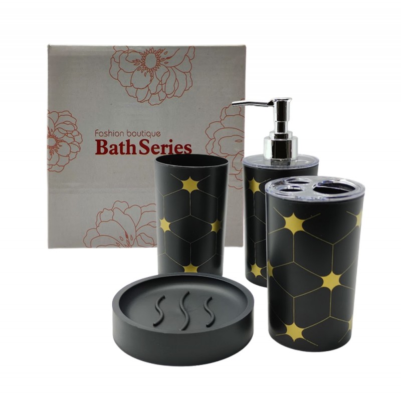 CONJUNTO PARA BANHEIRO COM 4 PEÇAS EM PLÁSTICO REF: MP-80T CONJUNTO PARA BANHEIRO COM 4 PEÇAS EM PLÁSTICO REF: MP-80T
