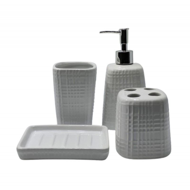 CONJUNTO PARA BANHEIRO COM 4 PEÇAS EM PORCELANA  REF: DW29108