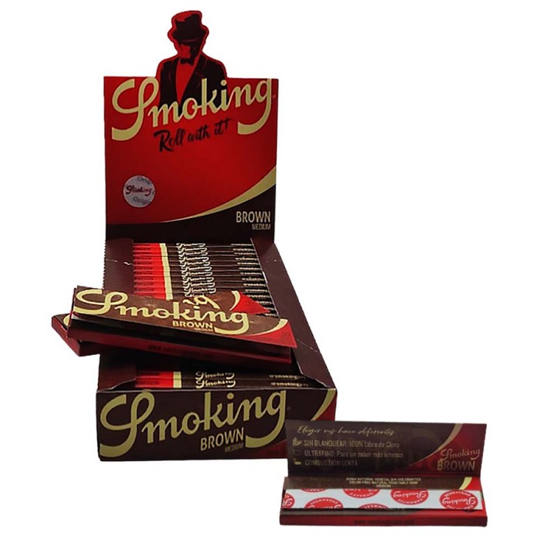 CAIXA DE SEDA SMOKING BROWN COM 25 UNIDADE E 50 FOLHAS DE PAPEL REF: CI-SMK-022 CAIXA DE SEDA SMOKING BROWN COM 25 UNIDADE E 50 FOLHAS DE PAPEL REF: CI-SMK-022