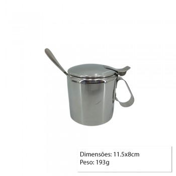 ACUCAREIRO C/ COLHER EM ACO INOX REF:61300 ACUCAREIRO C/ COLHER EM ACO INOX REF:61300
