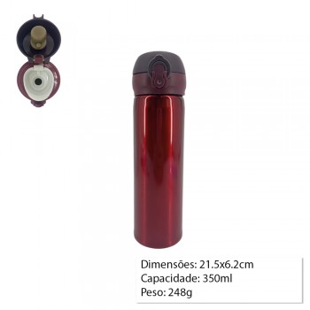 GARRAFA DE INOX PARA BEBIDA 350ML VERMELHA REF: THK-350RD GARRAFA DE INOX PARA BEBIDA 350ML VERMELHA REF: THK-350RD