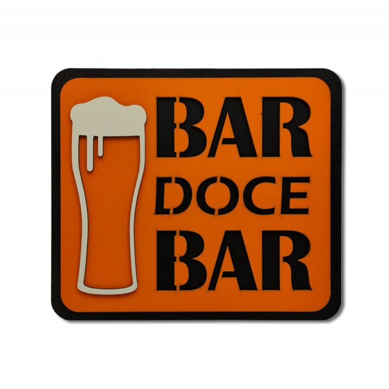 PLACA DECORATIVA MODELO BAR DOCE BAR EM MADEIRA REF: 201 PLACA DECORATIVA MODELO BAR DOCE BAR EM MADEIRA REF: 201