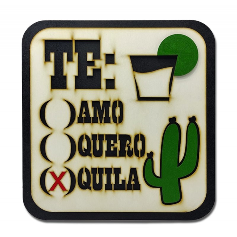 PLACA DECORATIVA MODELO TEQUILA EM MADEIRA REF: 204 PLACA DECORATIVA MODELO TEQUILA EM MADEIRA REF: 204