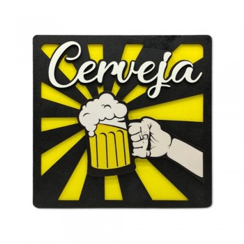 PLACA DECORATIVA MODELO CERVEJA EM MADEIRA REF: 5030 PLACA DECORATIVA MODELO CERVEJA EM MADEIRA REF: 5030