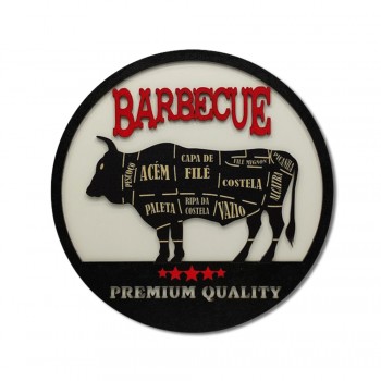 PLACA DECORATIVA MODELO BARBECUE EM MADEIRA REF: 610 PLACA DECORATIVA MODELO BARBECUE EM MADEIRA REF: 610