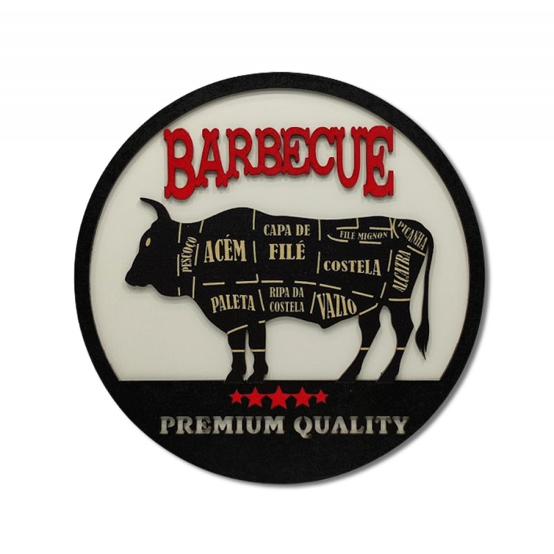 PLACA DECORATIVA MODELO BARBECUE EM MADEIRA REF: 610 PLACA DECORATIVA MODELO BARBECUE EM MADEIRA REF: 610