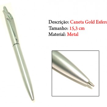 CANETA GOLD PEN. TAM:13.3X1CM * SEM CARGA *