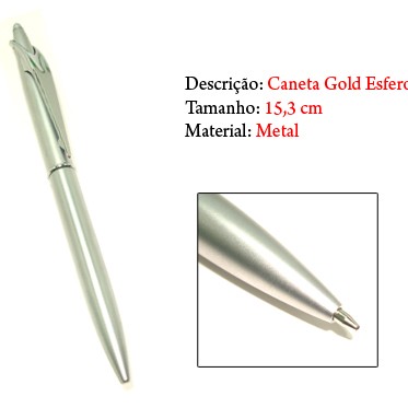 CANETA GOLD PEN. TAM:13.3X1CM * SEM CARGA *