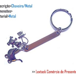CHAVEIRO EM METAL. TAM: 9x5x3CM CHAVEIRO EM METAL. TAM: 9x5x3CM