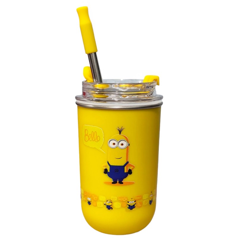 COPO NEO COM CANUDO 300ML MODELO MINIONS REF: 10027004 COPO NEO COM CANUDO 300ML MODELO MINIONS REF: 10027004